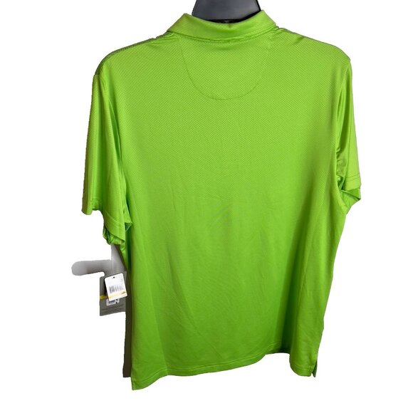 Pga Tour Mens $68 Regular Fit Short Sleeve Golf Polo Shirt Large Green Striped - Picture 7 of 9